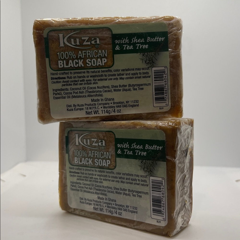 African black soap 2X Kuza African Black Soap Shea Butter & Tea Tree